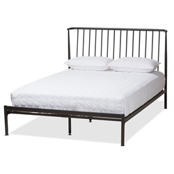 Baxton Studio Sabine Modern and Contemporary Antique Bronze Metal Queen Size Platform Bed